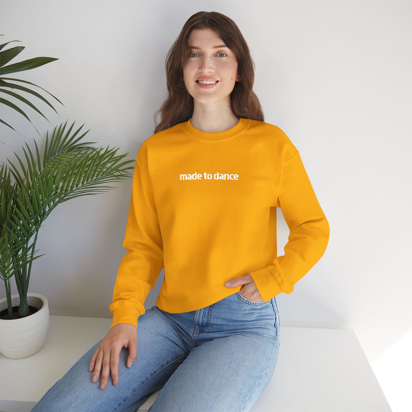 “Made to Dance" Unisex Heavy Blend™ Crewneck Sweatshirt – Embroidered Dance-Inspired Pullover for Adults & Kids