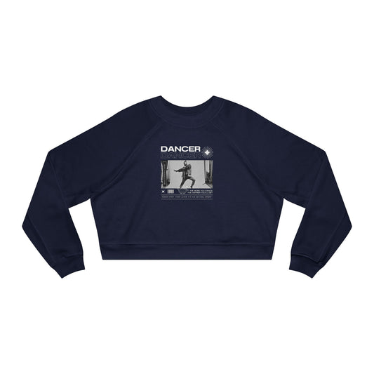 “Dancer” Jazz-Inspired Pose Streetwear Graphic | Jazz & Ballet Dance Sweatshirt for Dancers & Enthusiasts - Women’s Cropped Sweatshirt