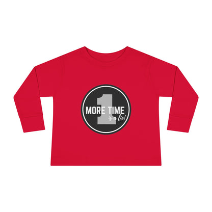 "One More Time Is a Lie" Toddler Dance T-Shirt – Bold Emblem Graphic Long Sleeve Tee for Kids
