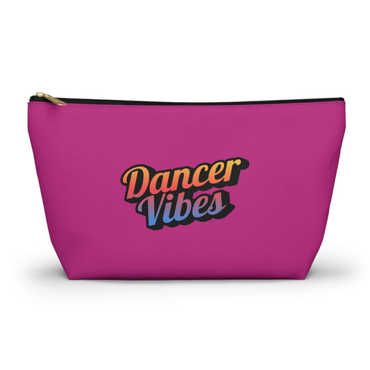 "Dancer Vibes" Makeup Bag – Colorful Text-Based Dance Graphic – Fun Dance-Themed Zipper Pouch for Cosmetics, Accessories & Travel Essentials