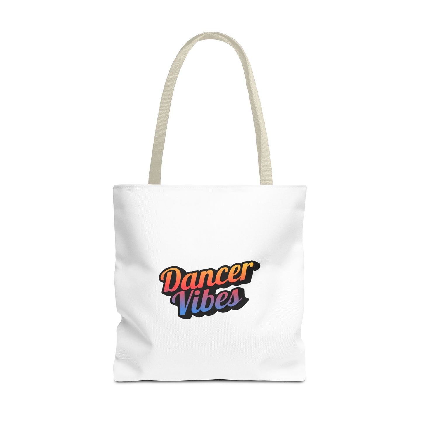 "Dancer Vibes" Canvas Tote Bag – Bold Dance-Themed Text Graphic Bag for Dancers, Students & Everyday Use