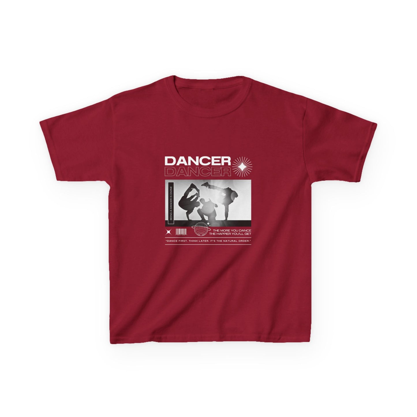 "Dancer" Youth Short Sleeve Tee – Streetwear-Style Breakdancer Graphic Hip Hop Dance Kids T-Shirt
