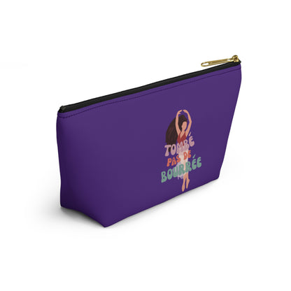"Tombé Pas de Bourrée" Makeup Bag – Elegant Ballet Dancer Graphic – Ballet-Themed Zipper Pouch for Cosmetics, Accessories & Dance Gifts