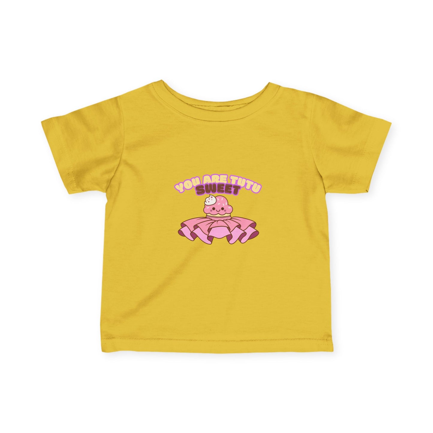 "You Are Tutu Sweet" Kawaii Cupcake Infant Fine Jersey Tee – Cute Baby Dance T-Shirt with Adorable Tutu Dessert Graphic