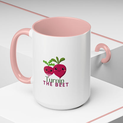 "Turnip the Beet" Accent Coffee Mug – Funny Dance Pun Ceramic Mug for Dancers and Music Lovers