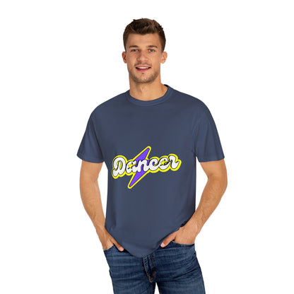 "Dancer" Unisex Garment-Dyed T-Shirt – Superhero-Style Bold Graphic Tee – Dance Power Shirt for Performers & Movers
