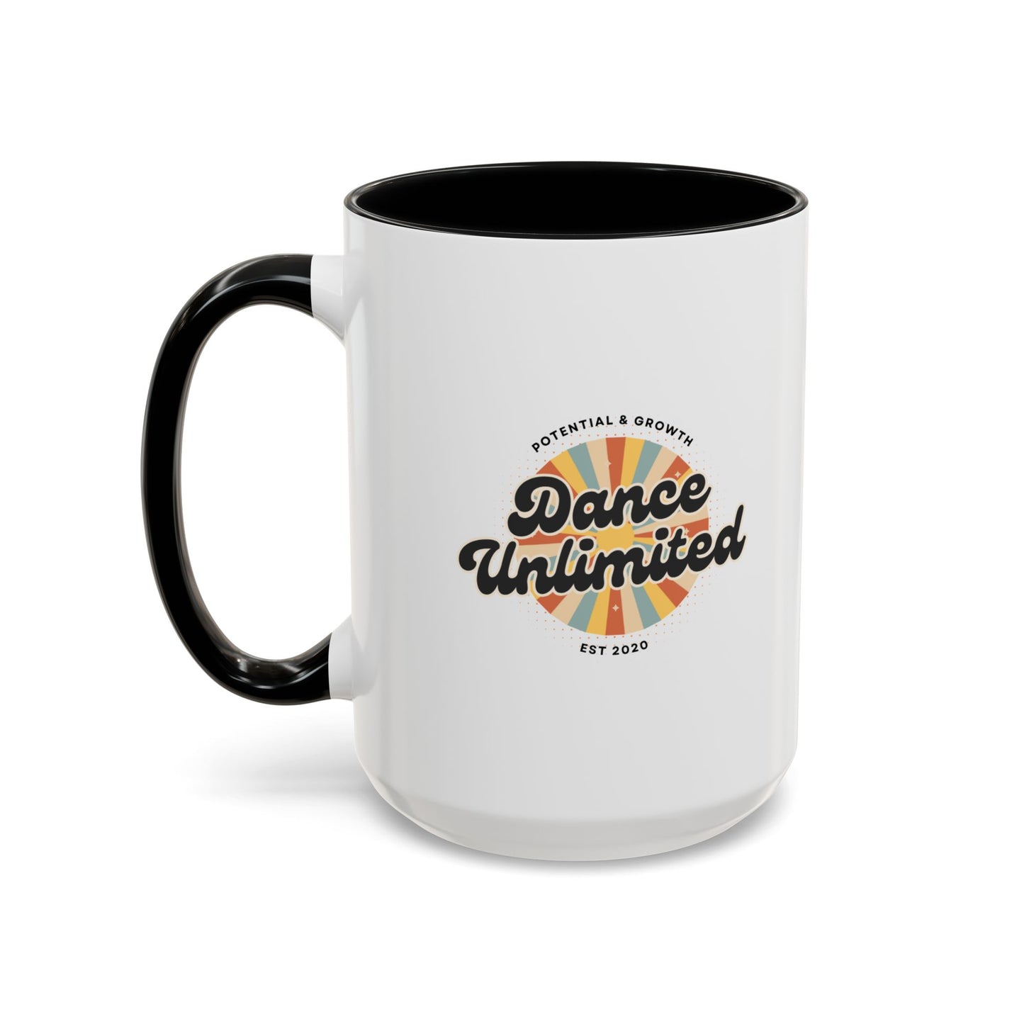 "Dance Unlimited – Potential & Growth" Accent Coffee Mug – Retro-Inspired Ceramic Mug for Dancers and Creative Dreamers