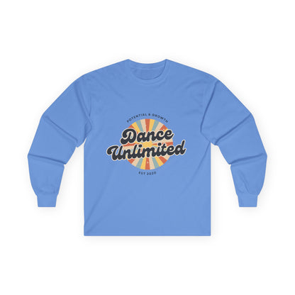 “Dance Unlimited – Potential & Growth" Unisex Long Sleeve Tee – Retro Dance Graphic Shirt for Motivated Dancers & Studio Apparel