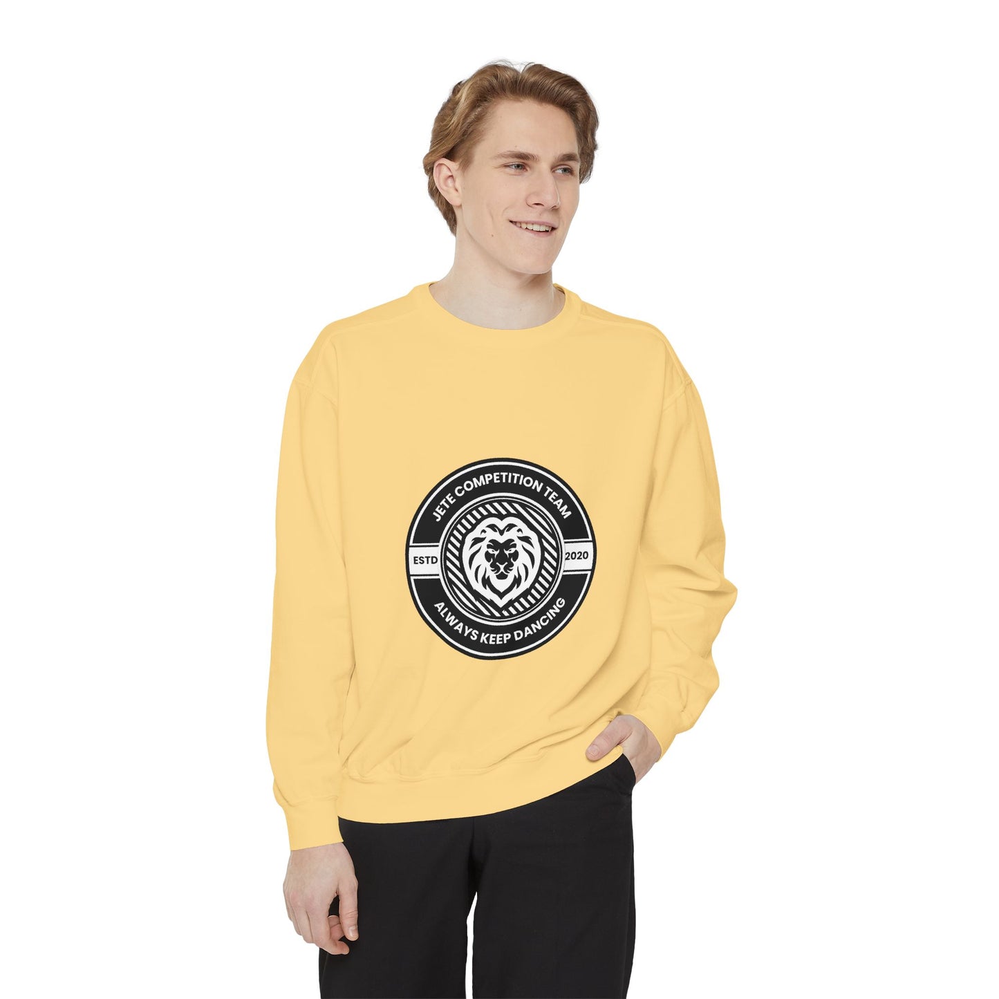 "Jeté Competition Team – Always Keep Dancing" Unisex Lightweight Crewneck Sweatshirt – Collegiate-Inspired Dance Team Pullover for Dancers & Studio Spirit Wear