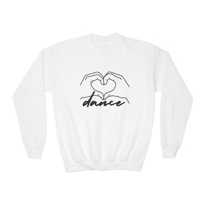 "Dance" Heart Hands Youth Crewneck Sweatshirt – Heart Hands Graphic Dance Lover Pullover