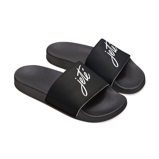 MEN'S SIZES - “Jeté” Official Logo Dance -Inspired Custom Footwear | Men’s Sandal Slides with Removable Straps