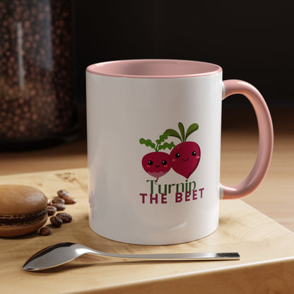 "Turnip the Beet" Accent Coffee Mug – Funny Dance Pun Ceramic Mug for Dancers and Music Lovers