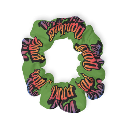 “Dancer Vibes” Scrunchie – Colorful Text Dance Hair Accessory for Performers and Dance Lovers