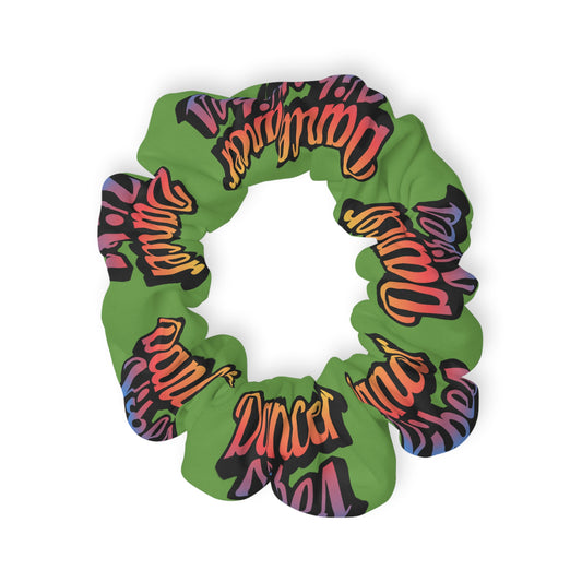 “Dancer Vibes” Scrunchie – Colorful Text Dance Hair Accessory for Performers and Dance Lovers