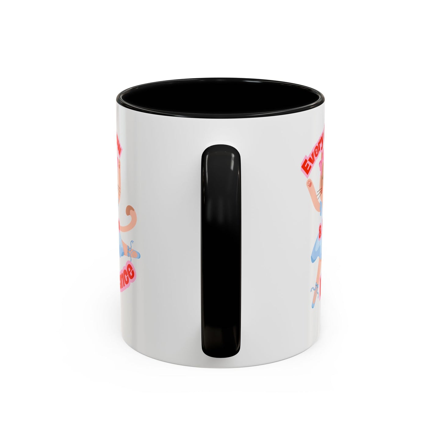 “Every Meow & Then I Dance” Adorable Dancing Cat Graphic | Cute Cat Dance Mug for Ballet Lovers & Coffee Enthusiasts - Accent Coffee Mug