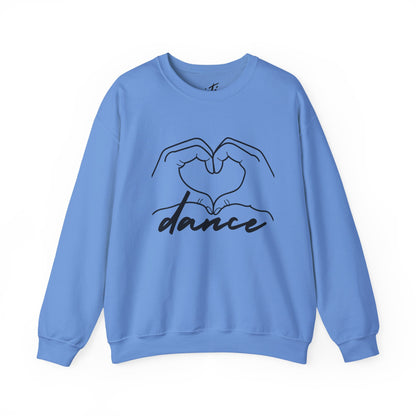 Dance Heart Hands Unisex Crewneck Sweatshirt – Hand Heart Graphic Dance Lover Pullover