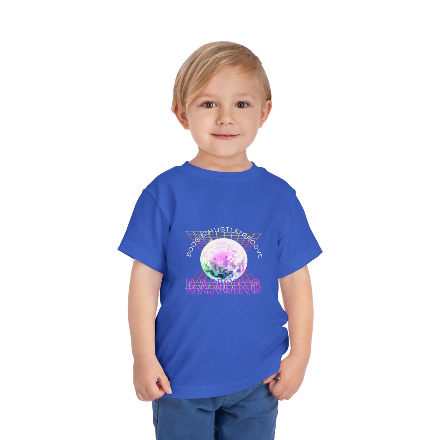 "Boogie, Hustle, Groove - Dancing" Streetwear Dance Graphic – Toddler Short Sleeve Tee