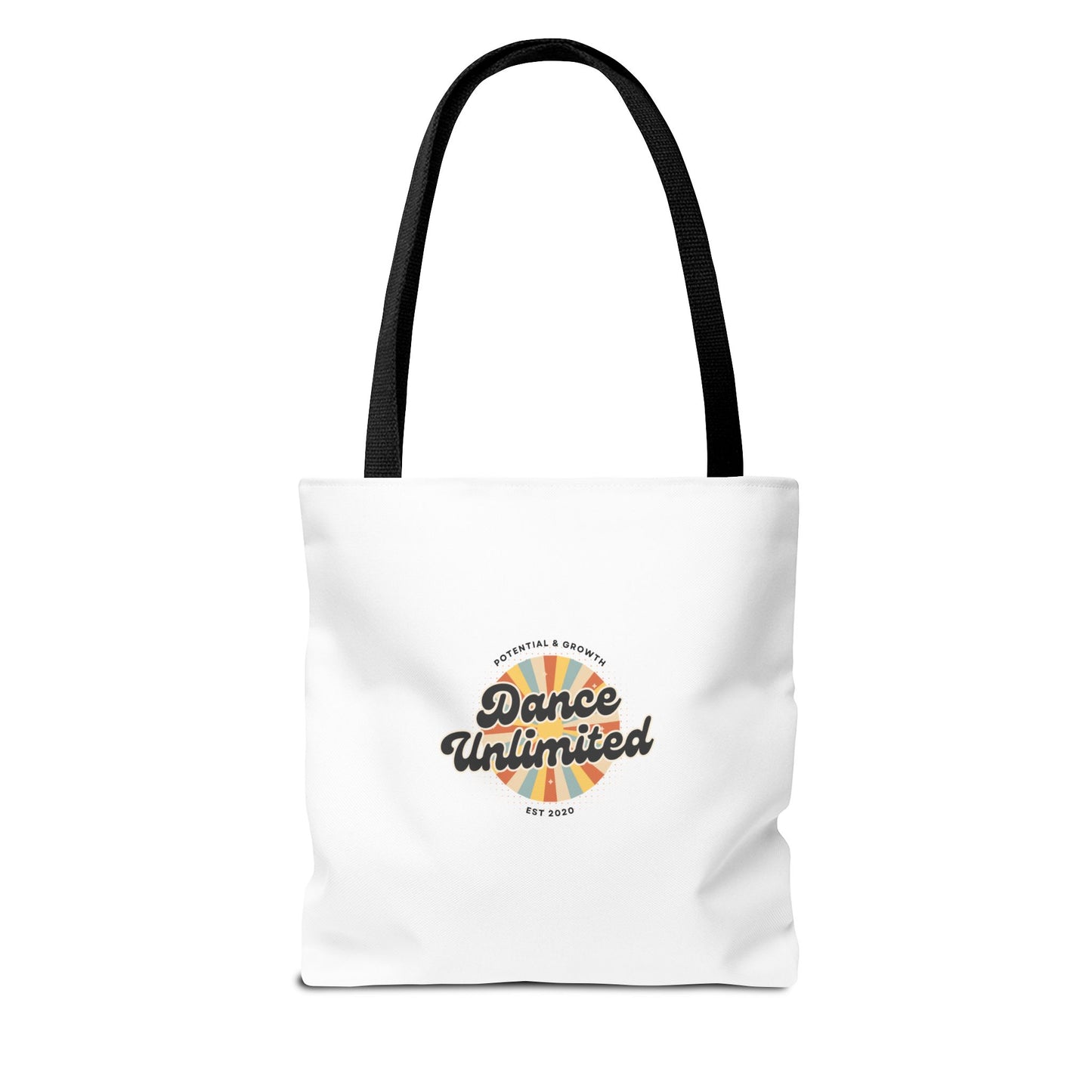 "Dance Unlimited, Potential & Growth" Canvas Tote Bag – Retro Graphic Dance Bag | Stylish Reusable Dance Tote for Dancers & Dance Moms