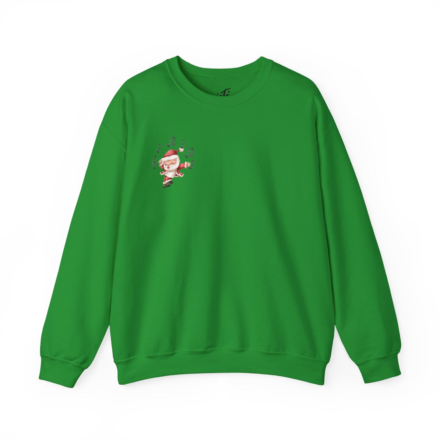 “5-eee and a 6-eee and a Ho, Ho, Ho”  ADULT SWEATSHIRT Unisex Heavy Blend Crewneck with Playful Dancing Santa Front & Back – Festive Christmas Dance Sweatshirt for Dancers & Studios