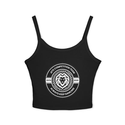 "Jeté Competition Team – Always Keep Dancing" Women’s Spaghetti Strap Tank Top – Collegiate-Inspired Dance Graphic | Stylish Team Apparel for Dancers & Performers