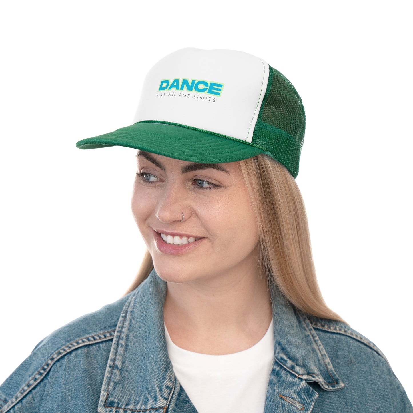 "Dance Has No Age Limits" Unisex Trucker Hat – Colorful Dance Quote Cap for All Ages, Dancers, and Movement Lovers