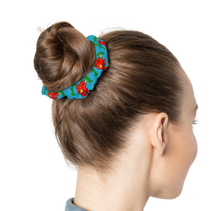 “What's a Pepper's Favorite Dance? Salsa!” Scrunchie – Funny Dance Pun Hair Accessory with Cute Pepper Graphic