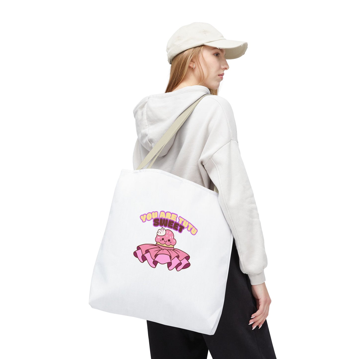 "You Are Tutu Sweet" Kawaii Cupcake Dance Tote Bag – Cute Canvas Bag for Dancers, Dance Moms & Ballet Lovers | Dance Gift Idea