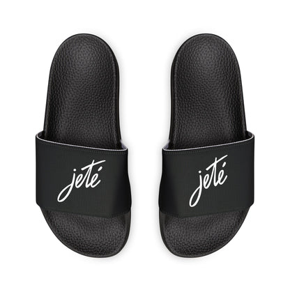 WOMEN'S SIZES - “Jeté” Official Logo Dance -Inspired Custom Footwear | Women’s Sandal Slides with Removable Straps