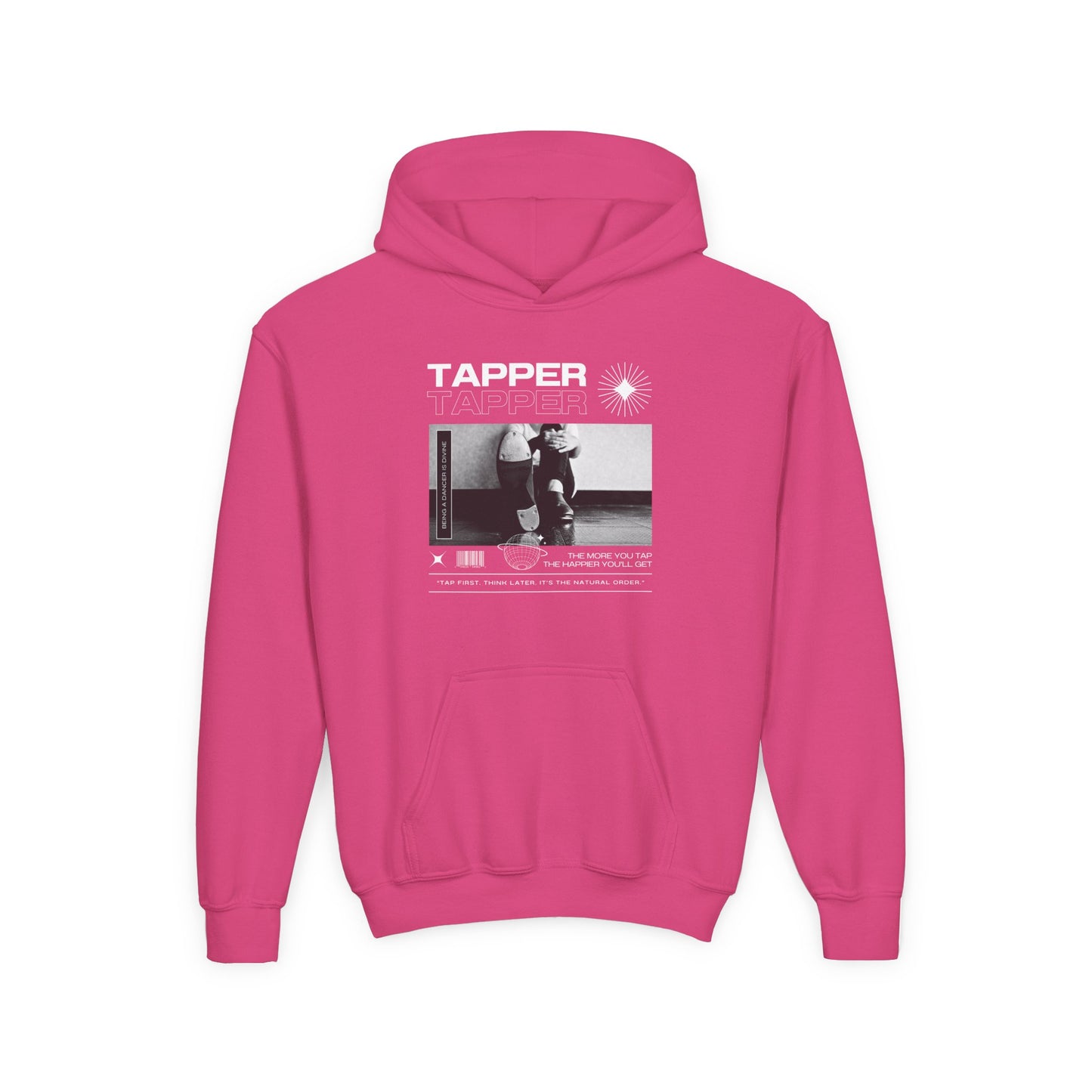“Tapper” Tap Shoes Streetwear Graphic | Unisex Youth Hoodie – Tap Dance Hoodie for Kids & Young Performers