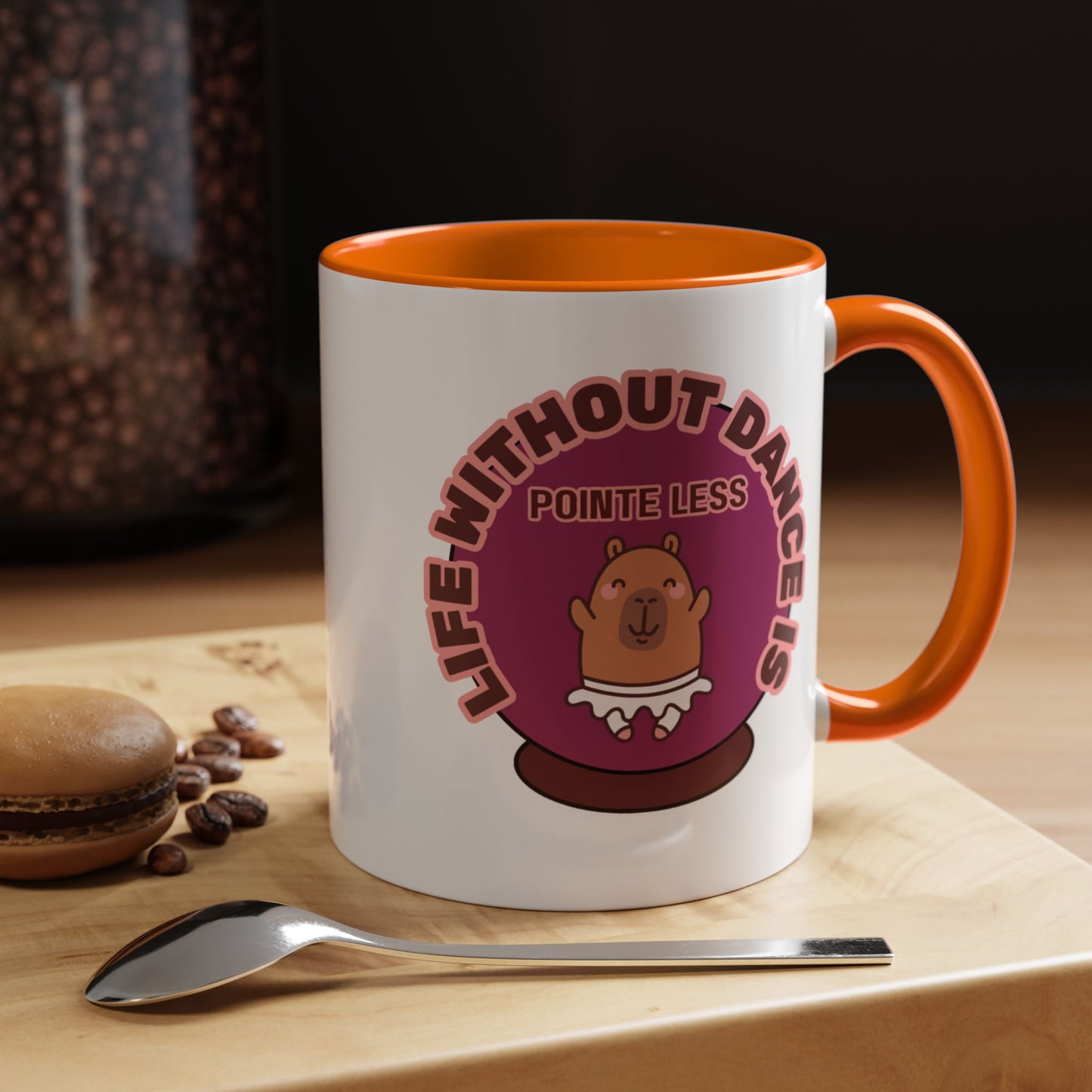"Life Without Dance Is Pointeless" – Cute Capybara Accent Coffee Mug | Dance-Themed Ceramic Mug for Dancers