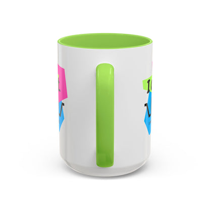 “I Can’t. I Have Dance Mug.” with Colored Handles – Bold 80s Retro Dance Graphic Coffee Cup