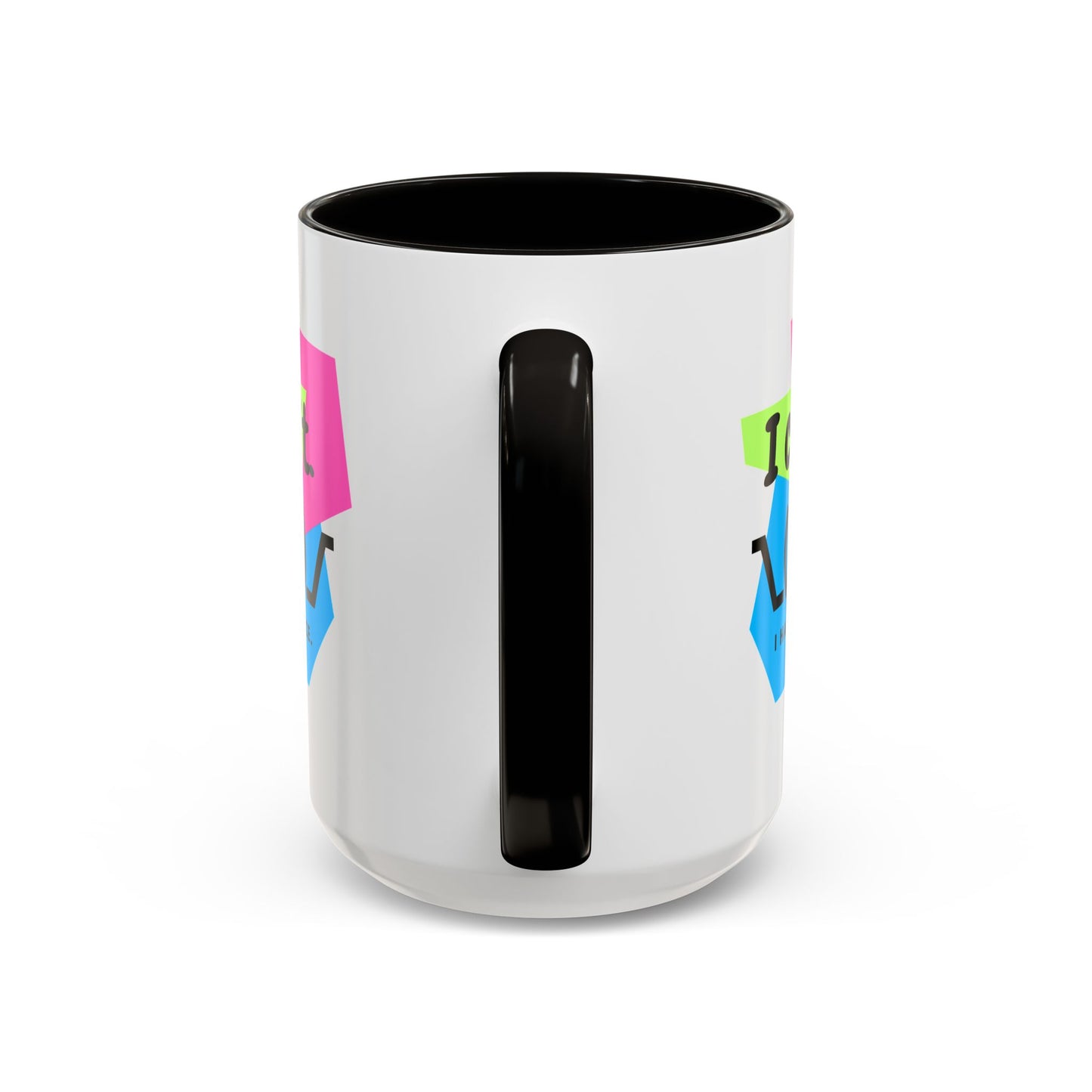 “I Can’t. I Have Dance Mug.” with Colored Handles – Bold 80s Retro Dance Graphic Coffee Cup