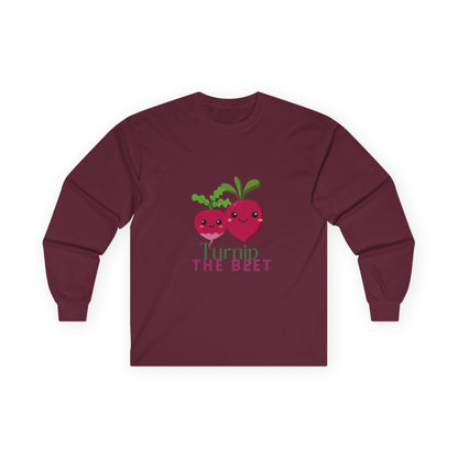 "Turnip the Beet" Unisex Long Sleeve Tee – Funny Dance Pun Shirt with Cute Pepper Graphic for Dancers & Veggie Lovers