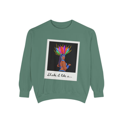 "Shake It Like a..." Unisex Lightweight Crewneck Sweatshirt – Carnival-Inspired Samba Dancer Graphic Pullover for Dance Lovers & Festival Vibes