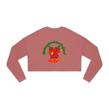 "What’s a Pepper’s Favorite Dance? Salsa!" - Women’s Cropped Sweatshirt | Cute Food Pun Dance Pullover with Pepper Graphic