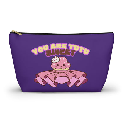 "You Are Tutu Sweet" Accessory Pouch & Makeup Bag – Kawaii Cupcake with Tutu Graphic
