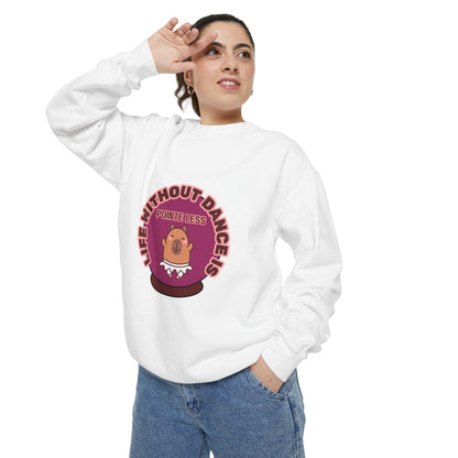 "Life Without Dance Is Pointeless" Unisex Lightweight Crewneck Sweatshirt – Bold Retro Ballet Pun Graphic Pullover for Dancers & Dance Lovers