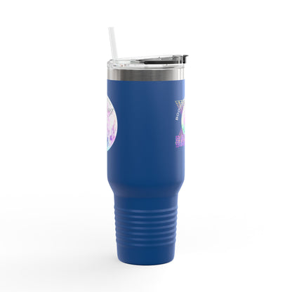 "Boogie, Hustle, Groove - Dancing" 40oz Insulated Travel Mug – Disco Dance Theme Stainless Steel Tumbler with Lid & Straw | Jeté Dance Shop