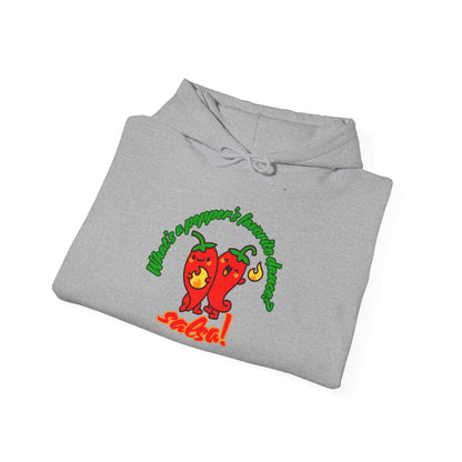 "What’s a Pepper’s Favorite Dance? Salsa!" Unisex Hooded Sweatshirt – Funny Dance Pun Hoodie with Cute Pepper Graphic for Dancers & Foodies