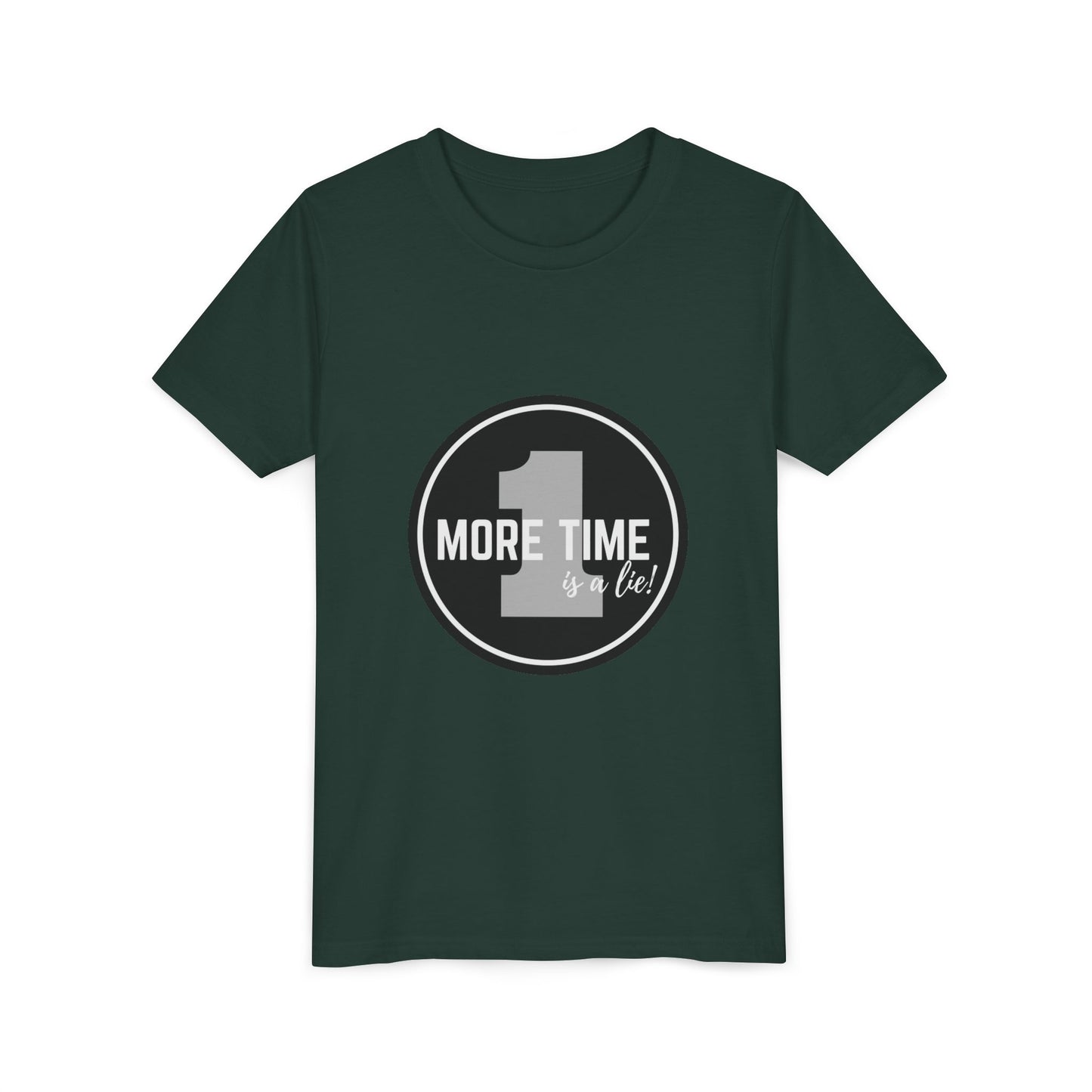 “One More Time is a Lie” Bold Emblem Dancer Graphic T-Shirt for Kids – Funny Dance Rehearsal Shirt - Youth Dance Tee
