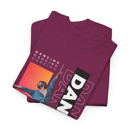 “Dancing” Streetwear-Inspired Male Dancer Unisex Heavy Cotton Tee – Urban Dance Graphic T-Shirt for Performers and Dance Lovers