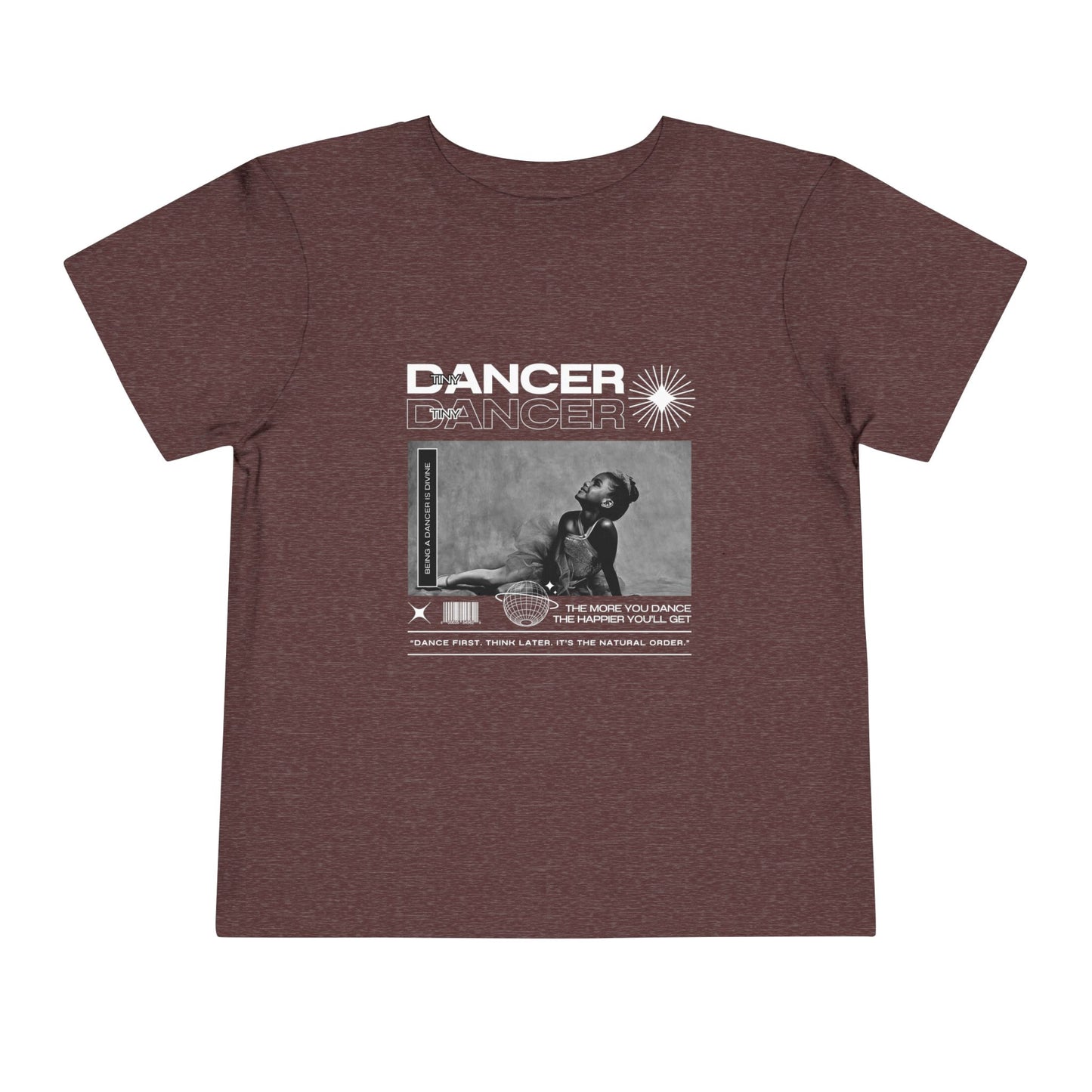 “Tiny Dancer" Toddler Short Sleeve T-Shirt – Streetwear-Inspired Recital Photo Graphic Tee for Kids