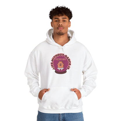 “Life Without Dance is Pointeless" Unisex Heavy Blend Hooded Sweatshirt – Cute Capybara Graphic Hoodie for Adults and Teens