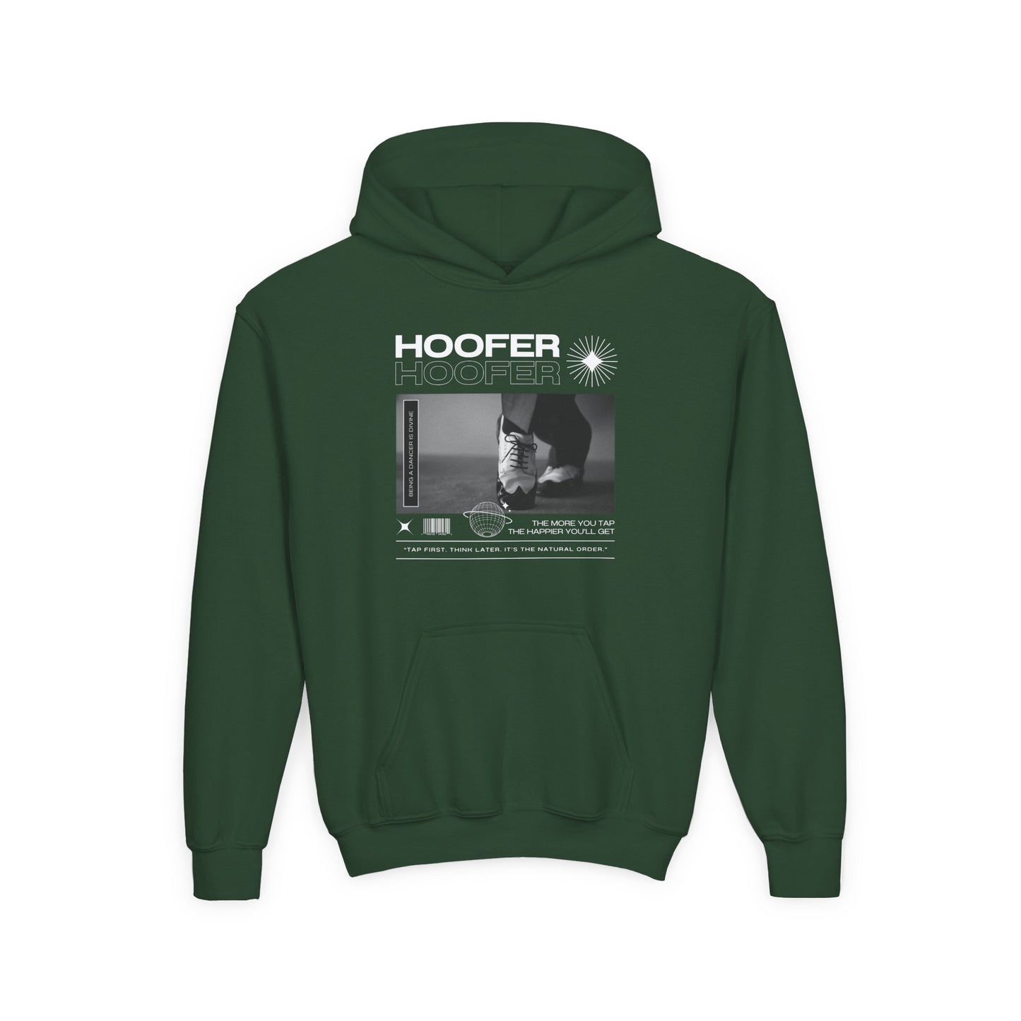 “Hoofer” Tap Shoes Streetwear Graphic | Unisex Youth Hoodie – Tap Dance Hoodie for Kids & Young Dancers