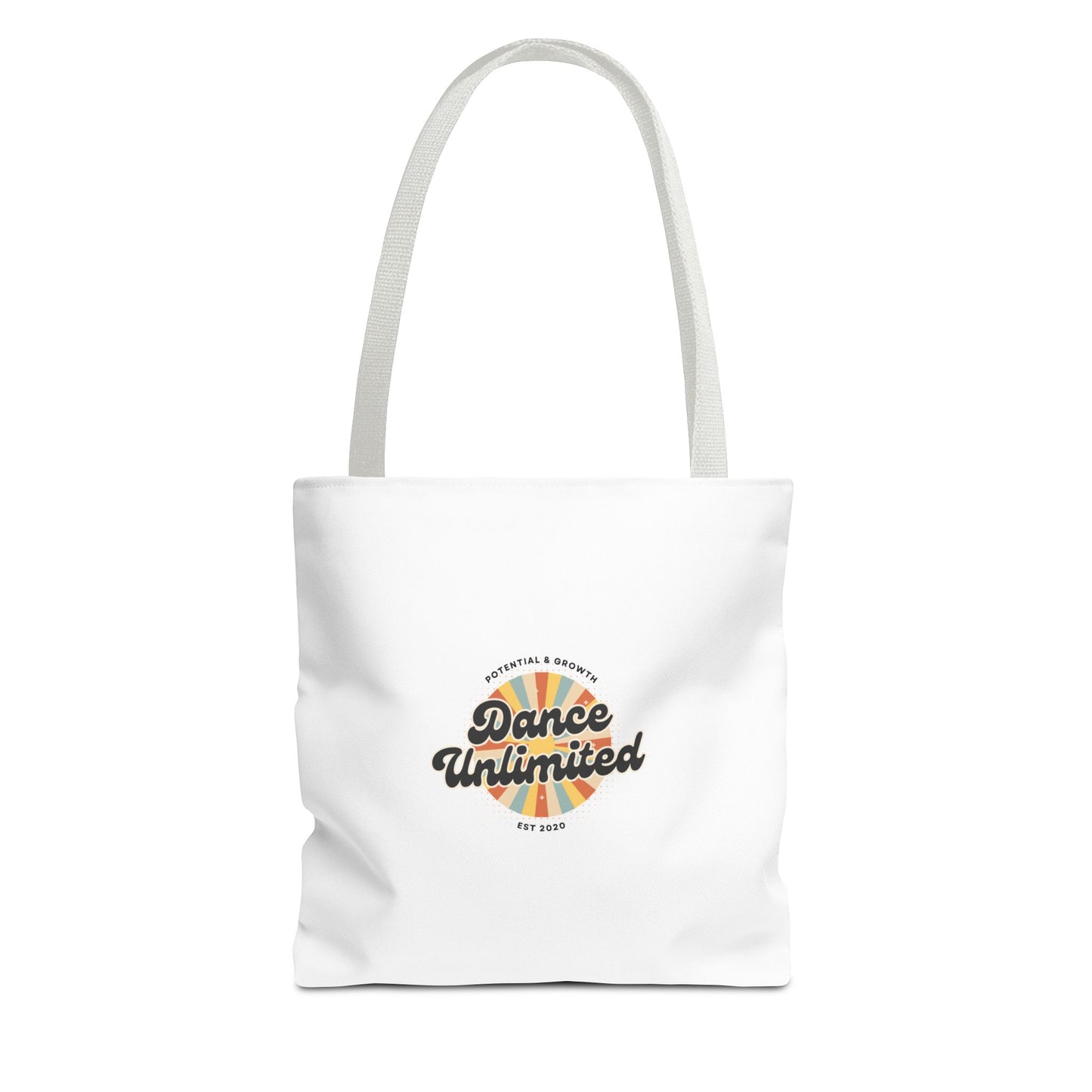 "Dance Unlimited, Potential & Growth" Canvas Tote Bag – Retro Graphic Dance Bag | Stylish Reusable Dance Tote for Dancers & Dance Moms