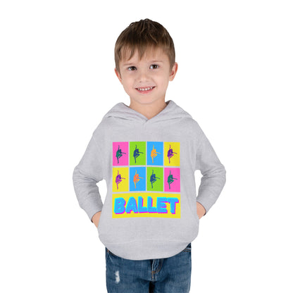 “Ballet" Toddler Pullover Hoodie – Pop Art Inspired Dance Graphic Sweatshirt with Ballet Dancer Design for Kids