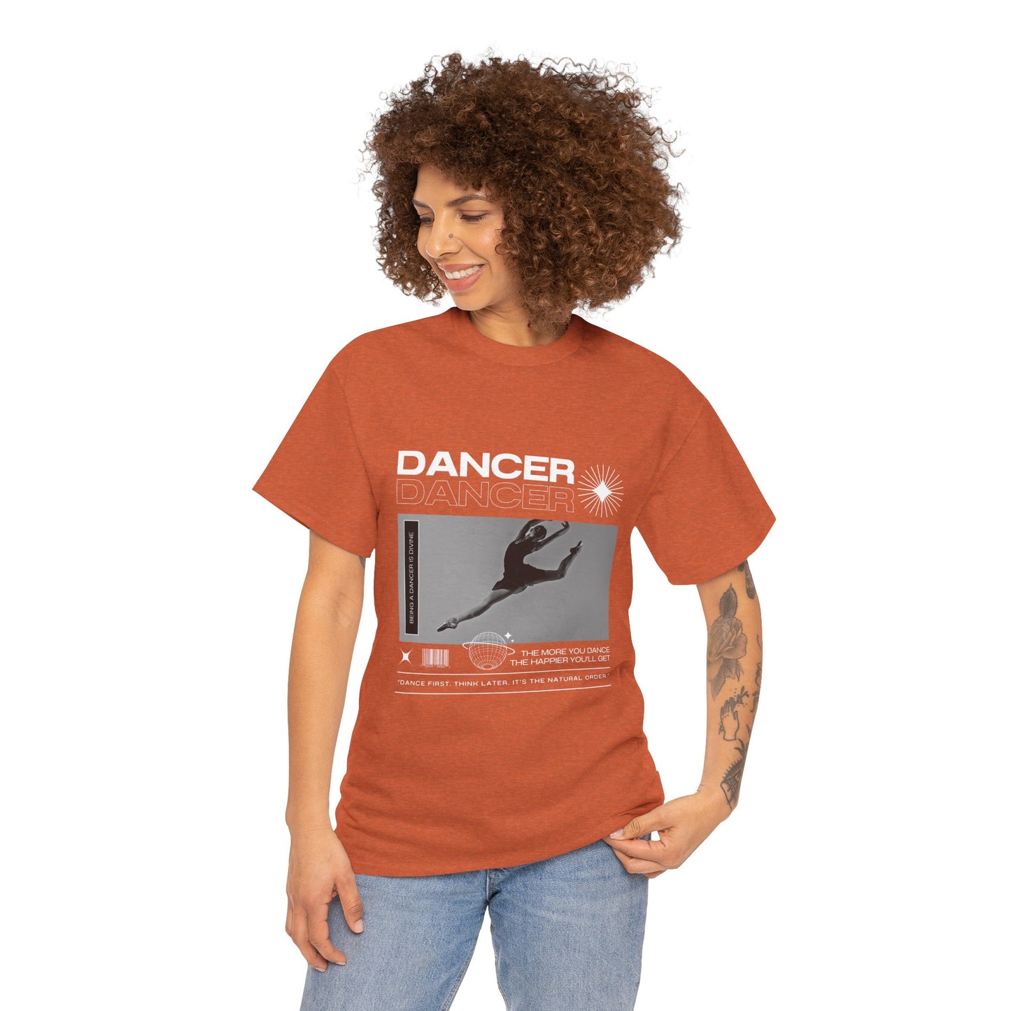 “Dancer” Mottos Streetwear Tee – Unisex Heavy Cotton Dance T-Shirt with Bold Graphic