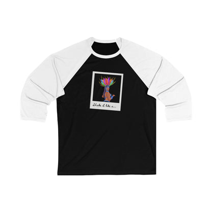 "Shake It Like a..." Unisex 3/4 Sleeve Baseball Tee – Carnival-Inspired Samba Dancer Graphic Dance Shirt for Performers