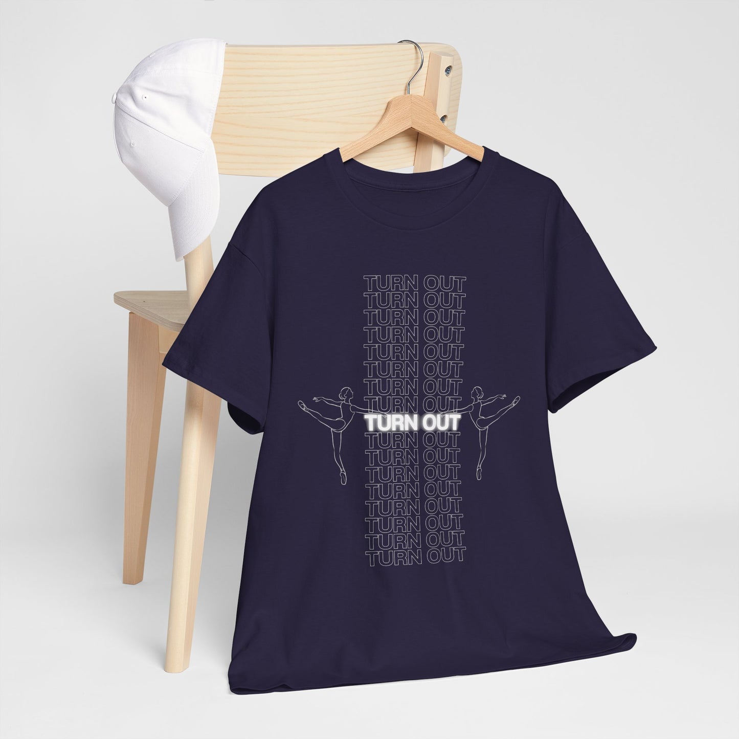 "Turn Out" Ballerina Graphic Unisex Heavy Cotton Tee – Ballet Dance T-Shirt for Dancers & Dance Enthusiasts