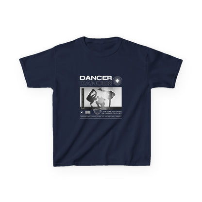 "Dancer" Youth Short Sleeve Tee – Streetwear-Style Breakdancer Graphic Hip Hop Dance Kids T-Shirt